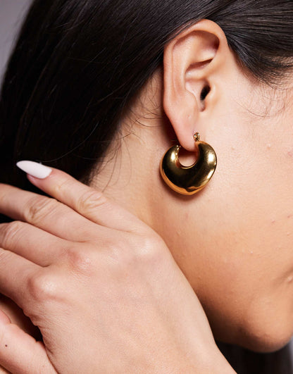 Teardrop Chunky Hoop Earrings