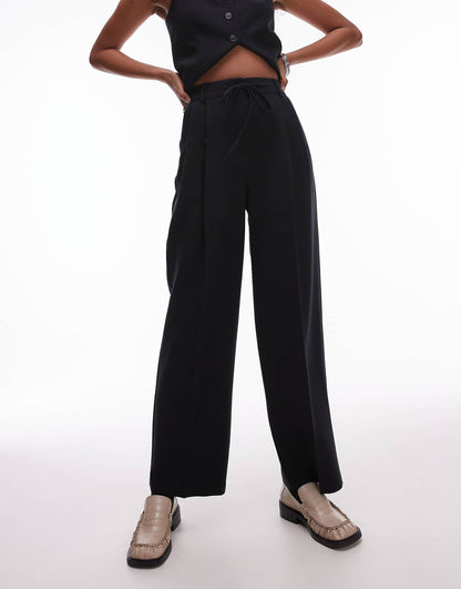 Tie Waist Pleated Trouser