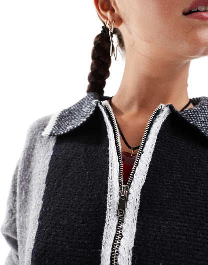 Half Zip Vintage Sport Knitted Jumper