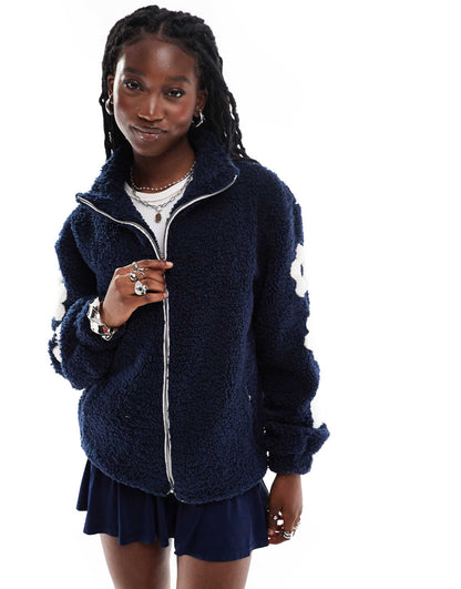 Funnel Neck Boxy Borg Jacket