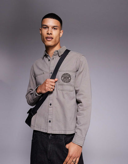 Boxy Shirt With Pocket Embroidery