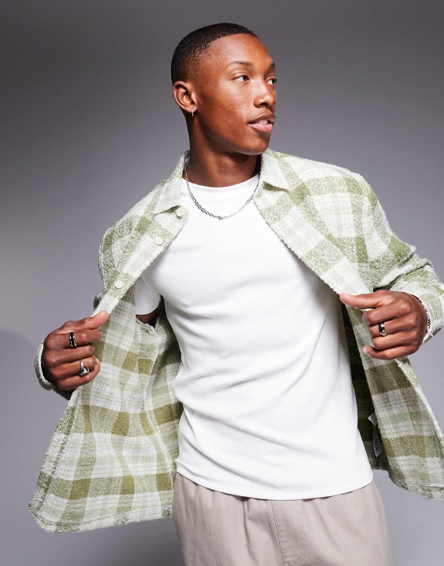 Boxy Wool Look Shirt