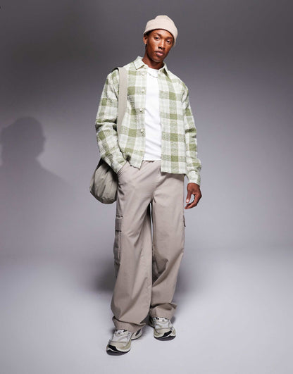 Boxy Wool Look Shirt