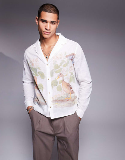 Boxy Shirt With Placement Print