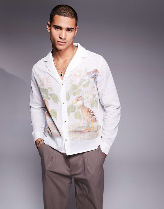 Boxy Shirt With Placement Print