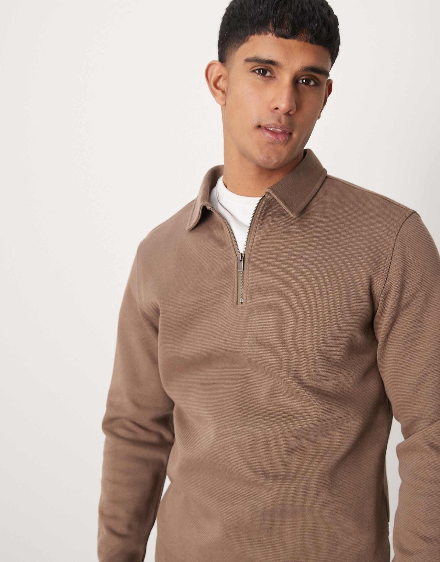 Half Zip Long Sleeve Polo Shirt