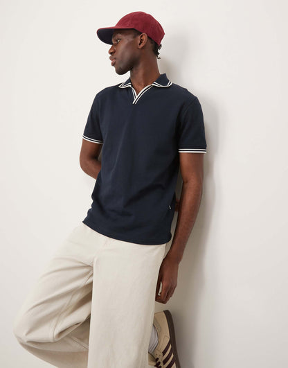 Polo Shirt With Revere Collar