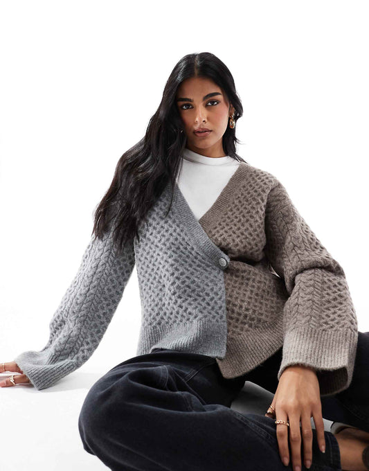 Knitted Wrap Cable Cardigan