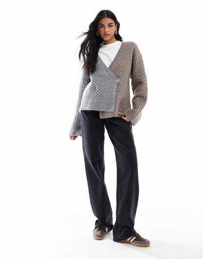 Knitted Wrap Cable Cardigan