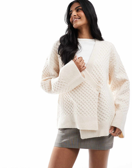 Knitted Wrap Cable Cardigan
