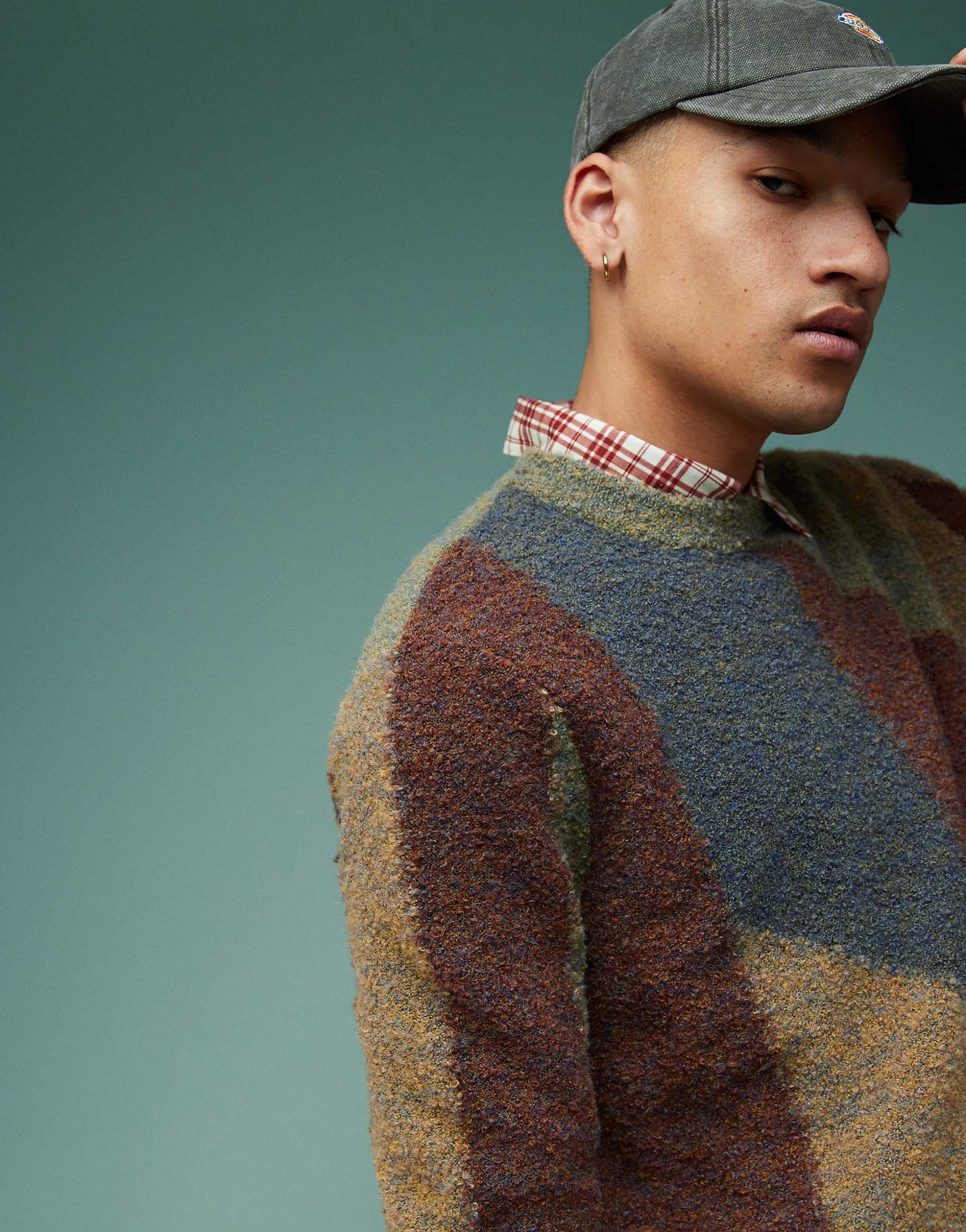 Relaxed Textured Texture Knitted Crew Neck Jumper