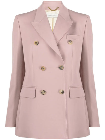 Double-Breasted Gabardine Blazer