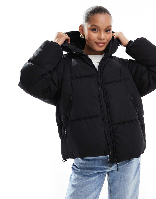Padded Puffer Jacket With Hood