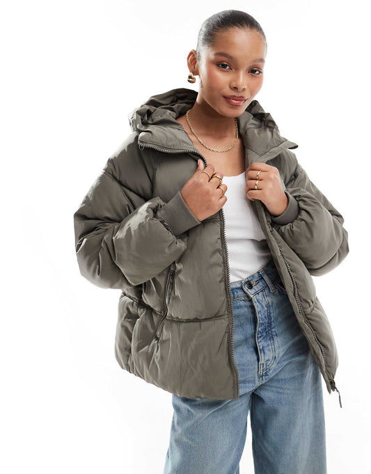 Padded Puffer Jacket With Hood