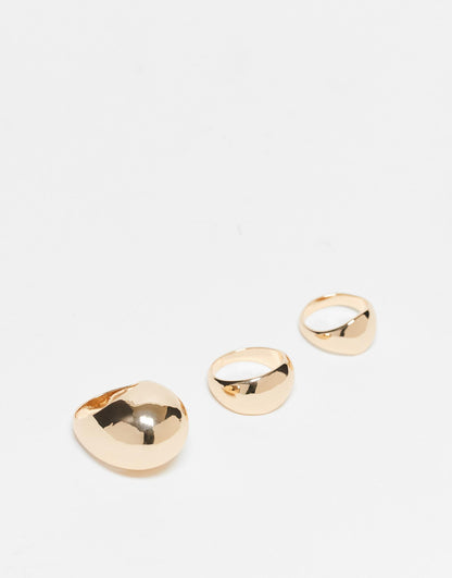 Unisex 3 Dome Ring Pack