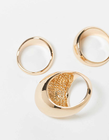 Unisex 3 Dome Ring Pack