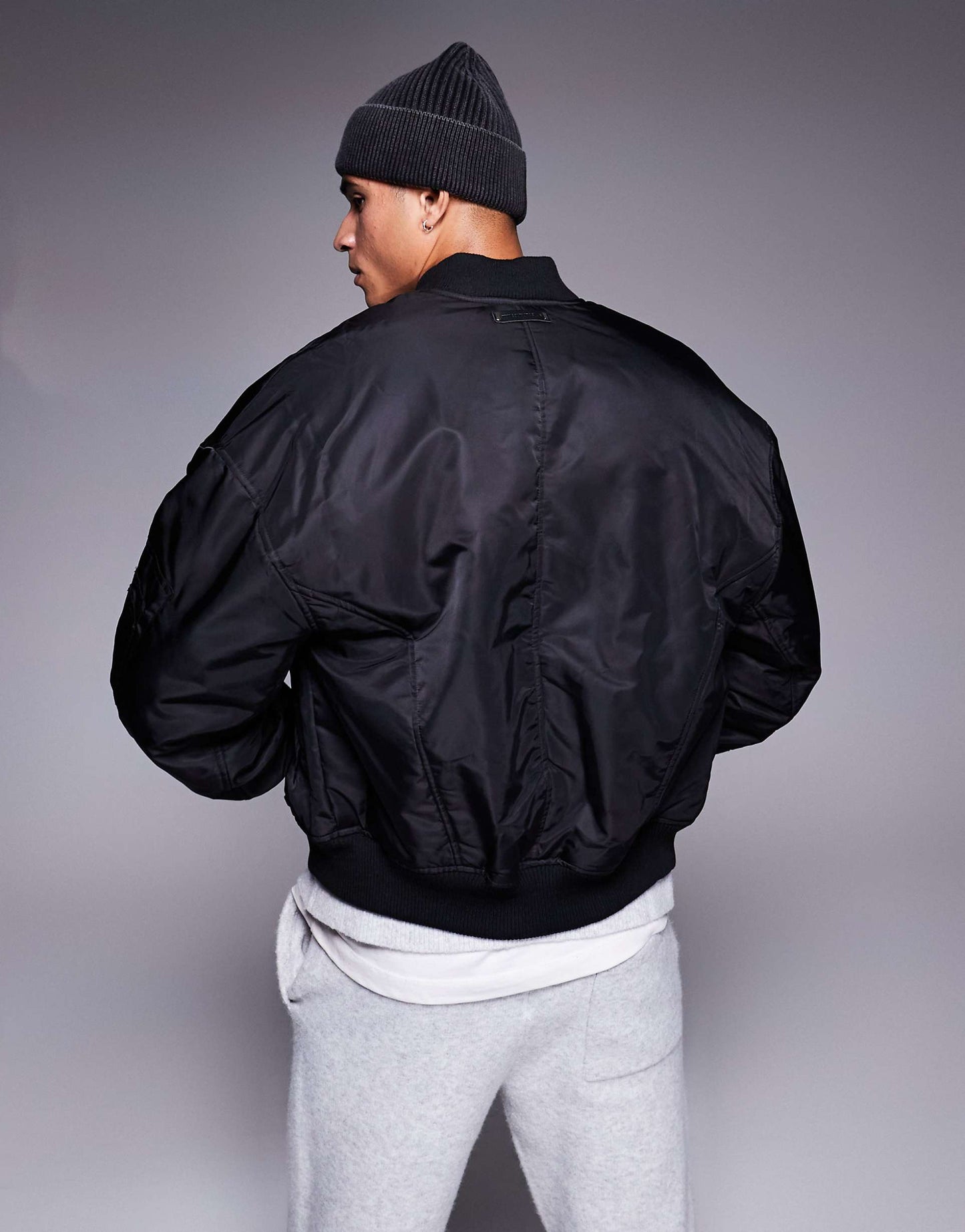 Oversized Emblem Bomber Jacket