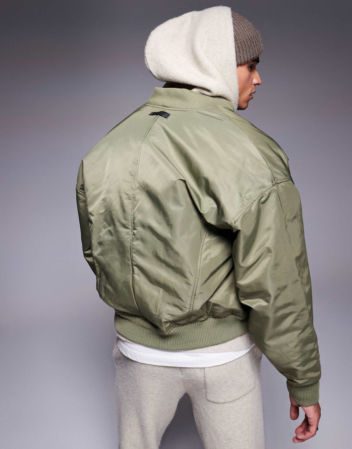 Oversized Emblem Bomber Jacket