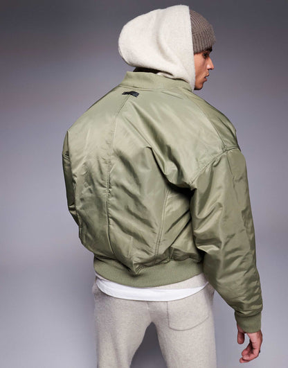 Oversized Emblem Bomber Jacket