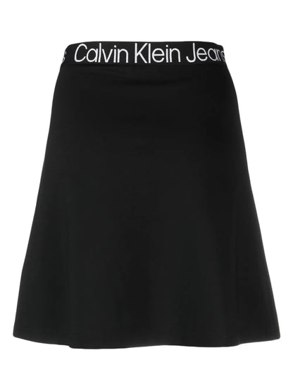 Logo-Waistband Straight Skirt