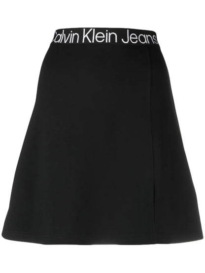 Logo-Waistband Straight Skirt