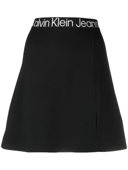Logo-Waistband Straight Skirt