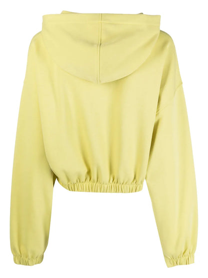 Logo-Print Cropped Hoodie