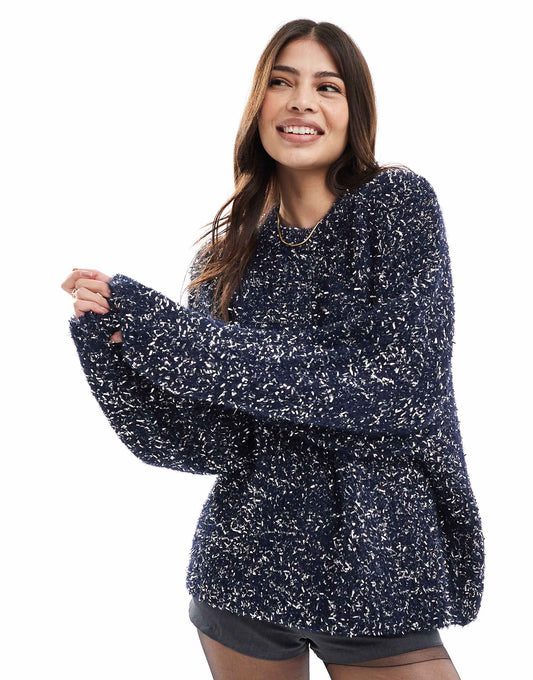 Oversized Christmas Jumper With Tinsel Yarn