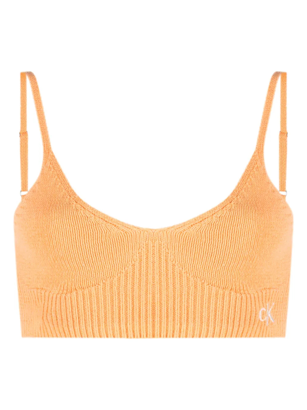 Logo-Embroidery Knitted Bralette