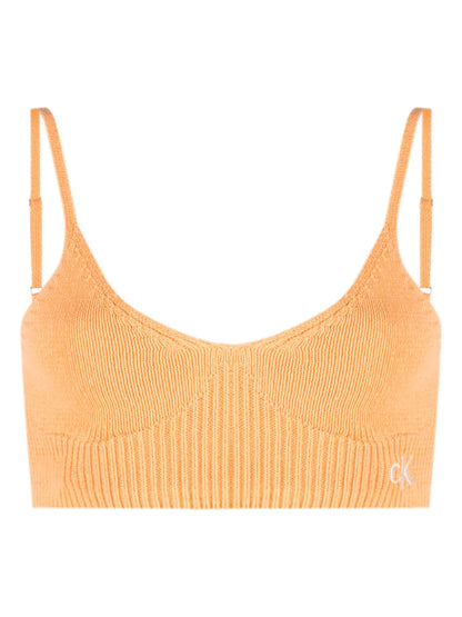 Logo-Embroidery Knitted Bralette