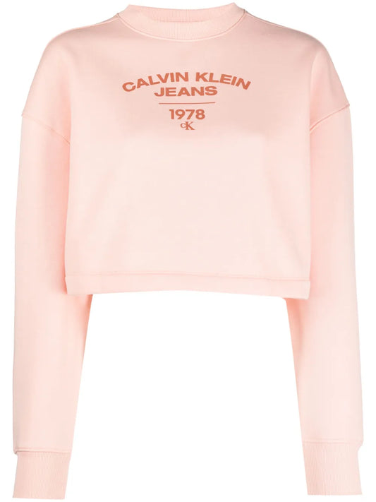 Varsity Logo-Print Cropped Sweatshirt