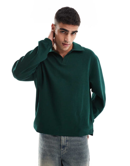 Oversized Twill Jersey Rugby Polo
