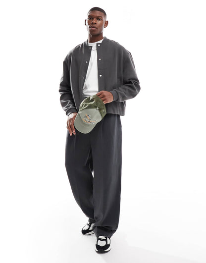 Boxy Oversized Twill Jersey Jacket