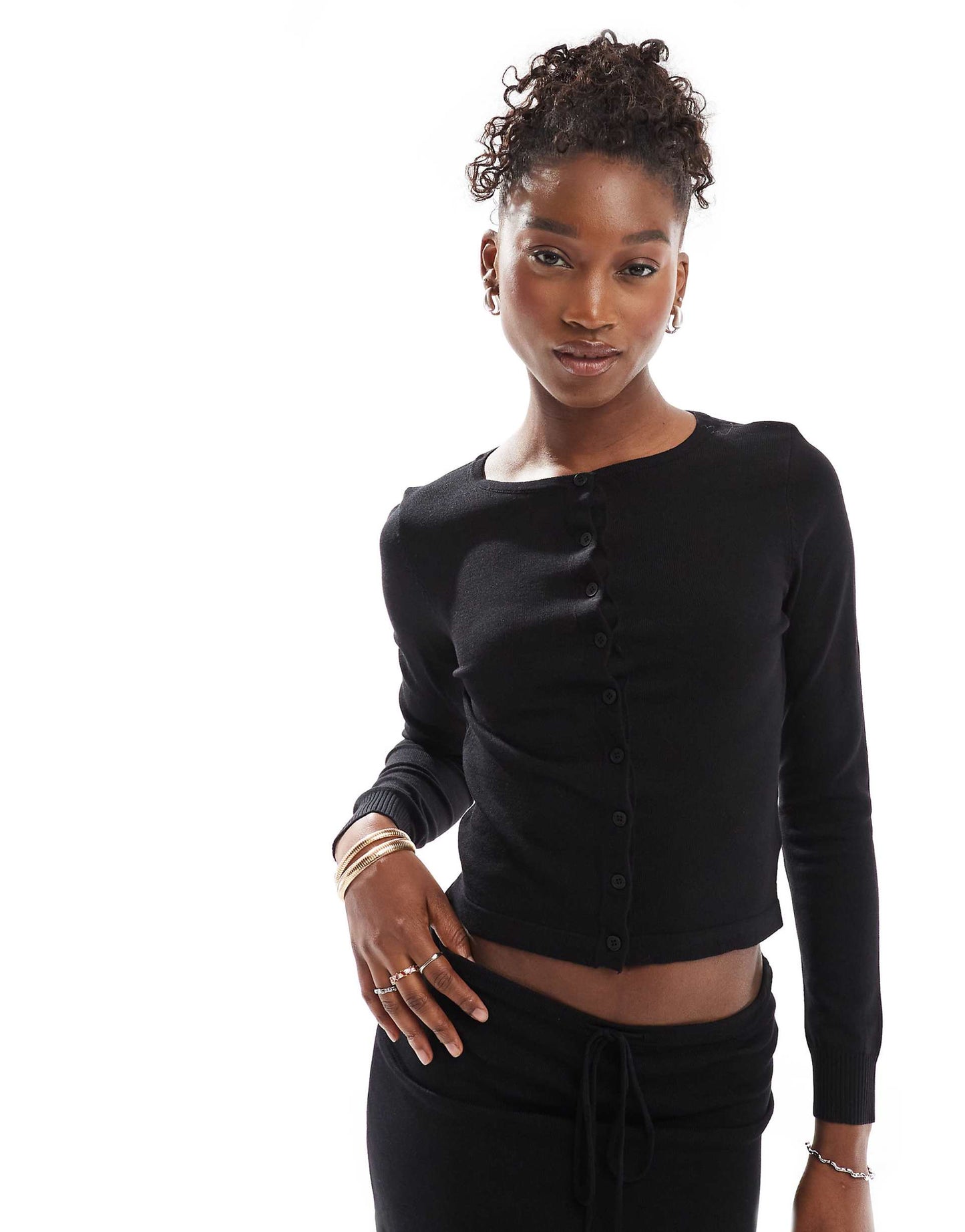 Giovanna Ribbed Button Through Cardigan Co-Ord