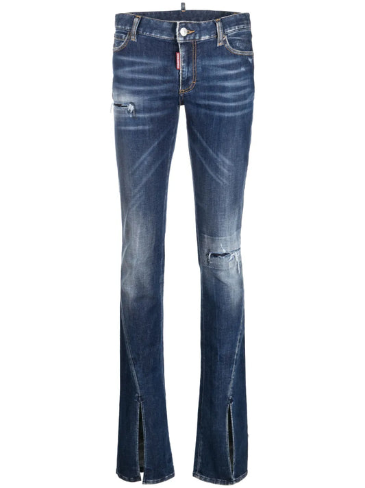 Distressed Trumpet Bootcut Jeans