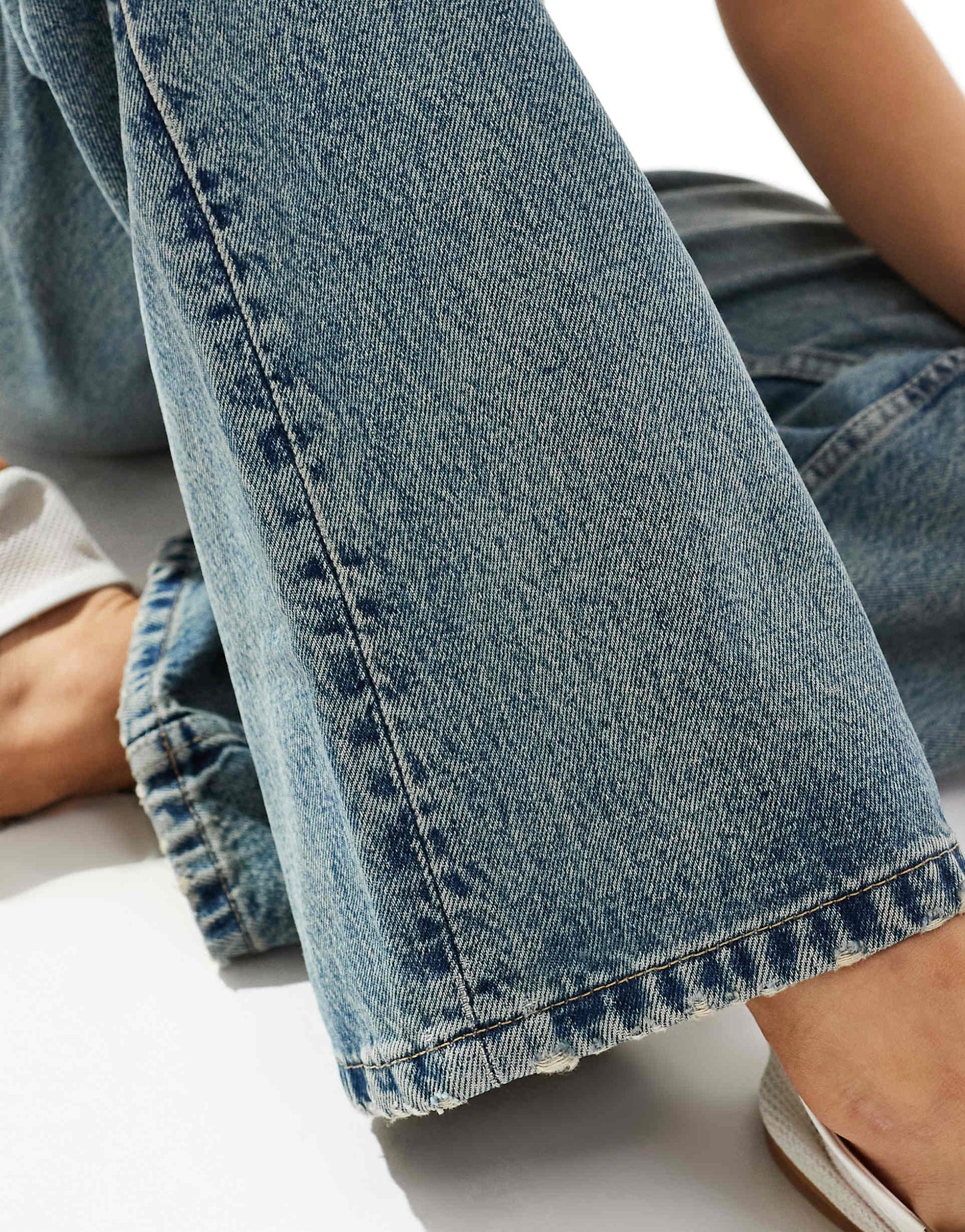 Mid Rise Straight Leg Jeans