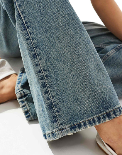 Mid Rise Straight Leg Jeans