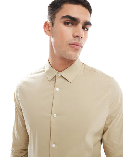 Skinny Poplin Shirt