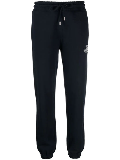 Monogram-Embroidered Cotton Track Pants