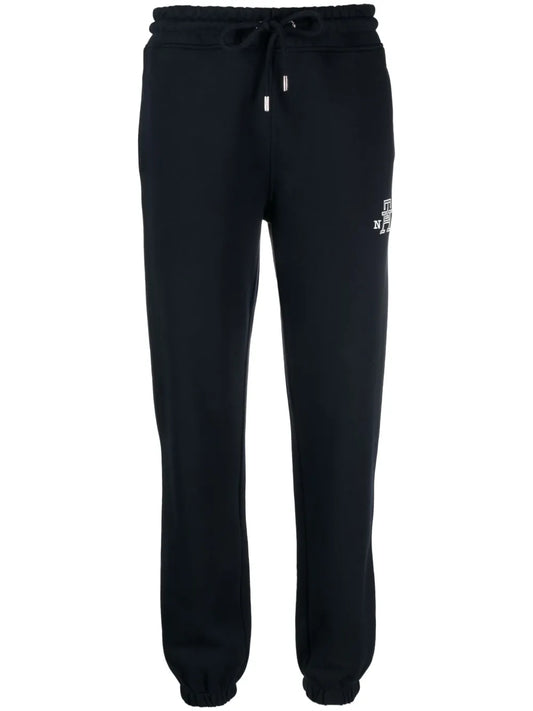 Monogram-Embroidered Cotton Track Pants