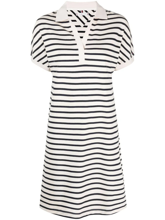 Logo-Embroidered Striped Dress