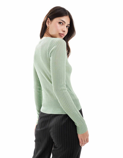 Fine Knit Ribbed Jumper