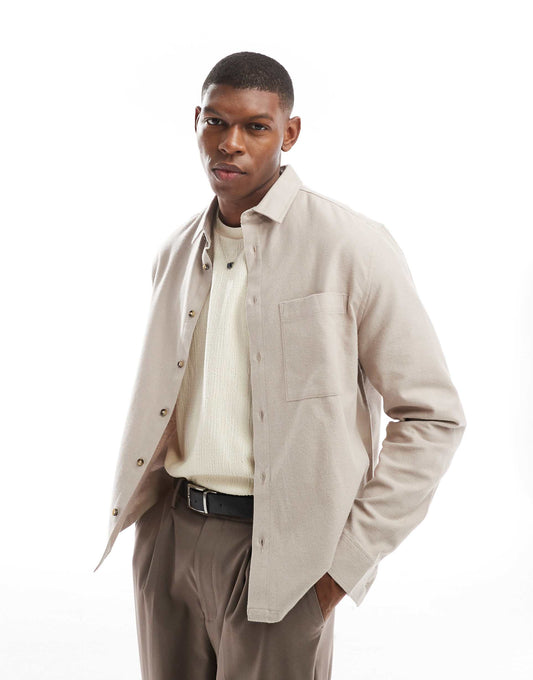 Oversized Boxy Brushed Oxford Shirt
