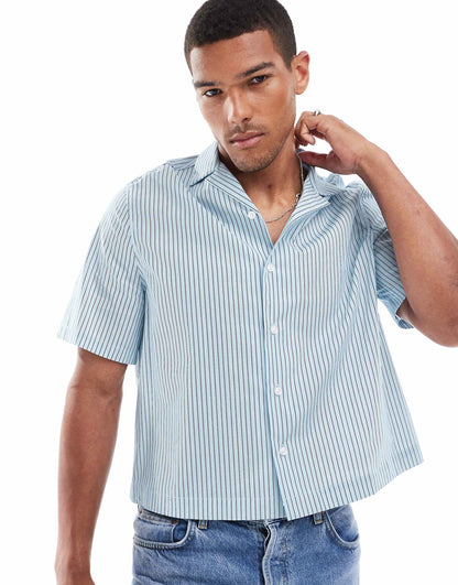 Relaxed Boxy Shirt With Revere Collar