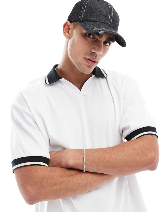 Relaxed T-Shirt With Sports Collar