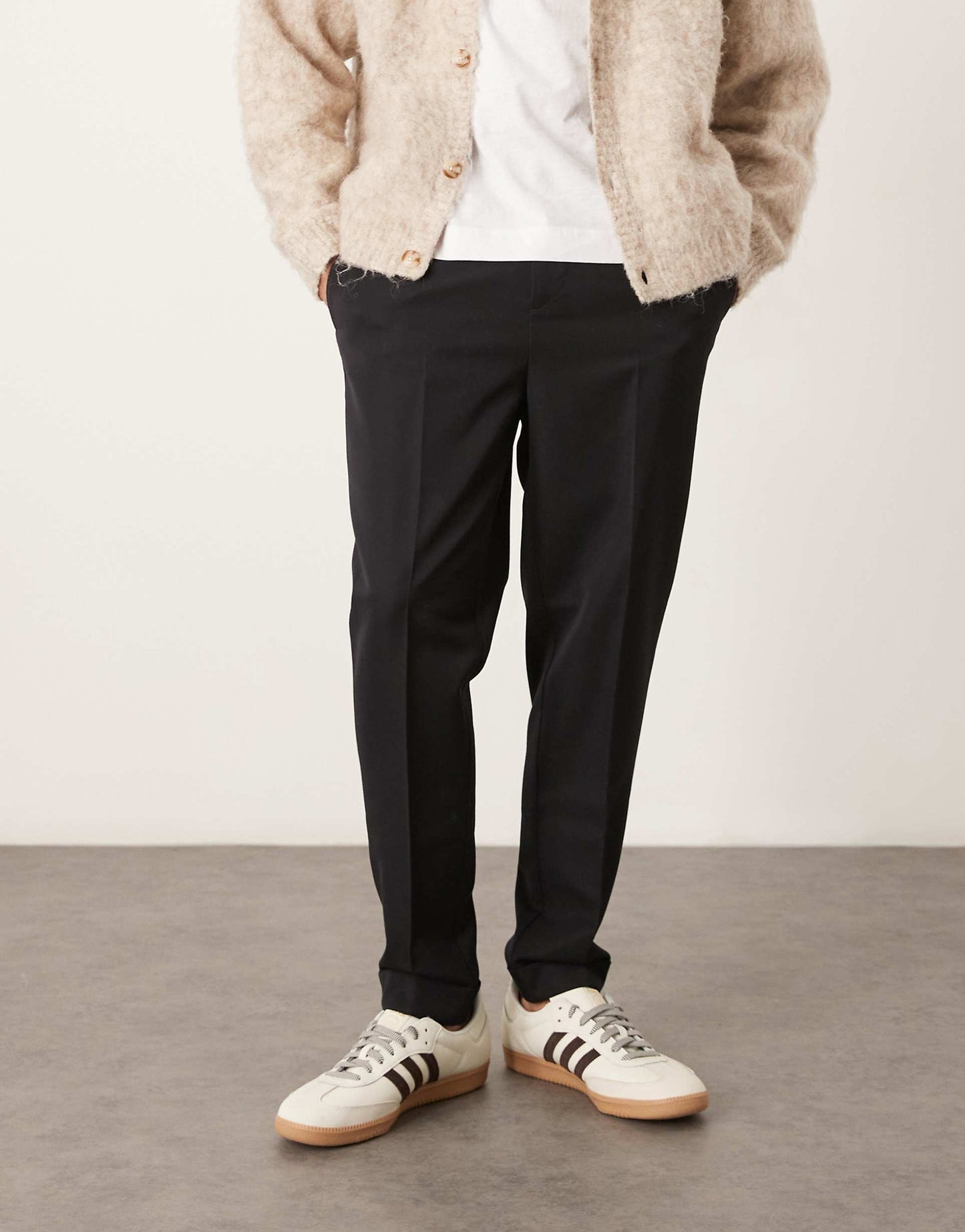 Smart Tapered Fit Trousers With Turnups