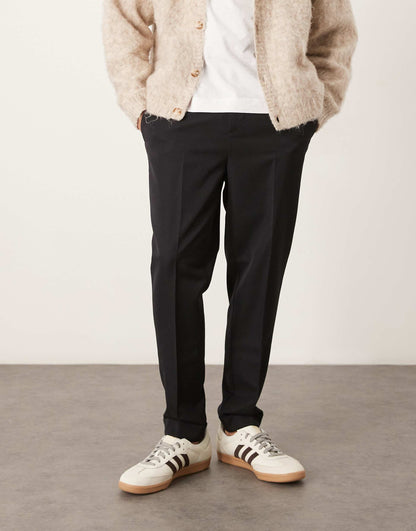 Smart Tapered Fit Trousers With Turnups