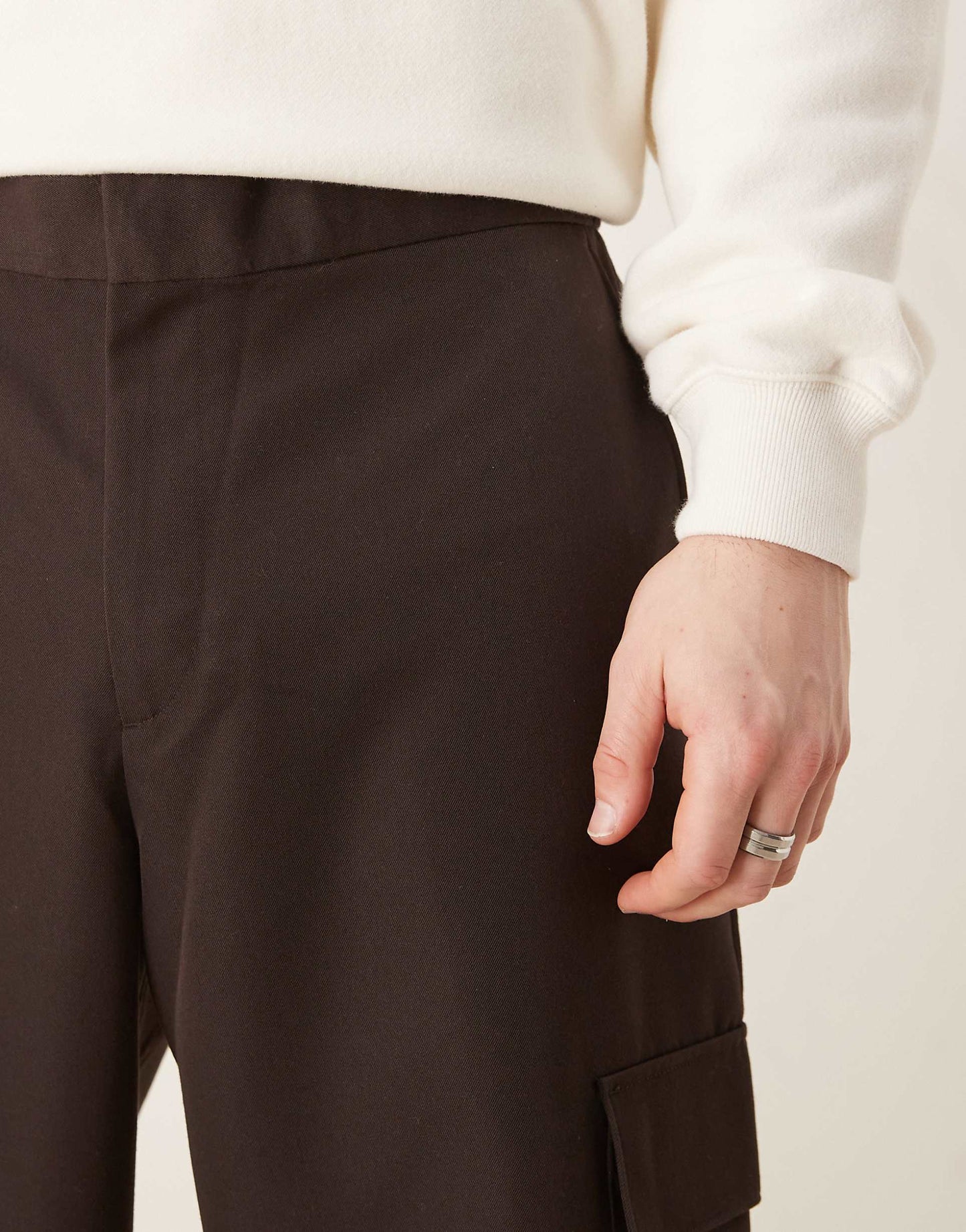 Smart Wide Leg Cargo Trousers