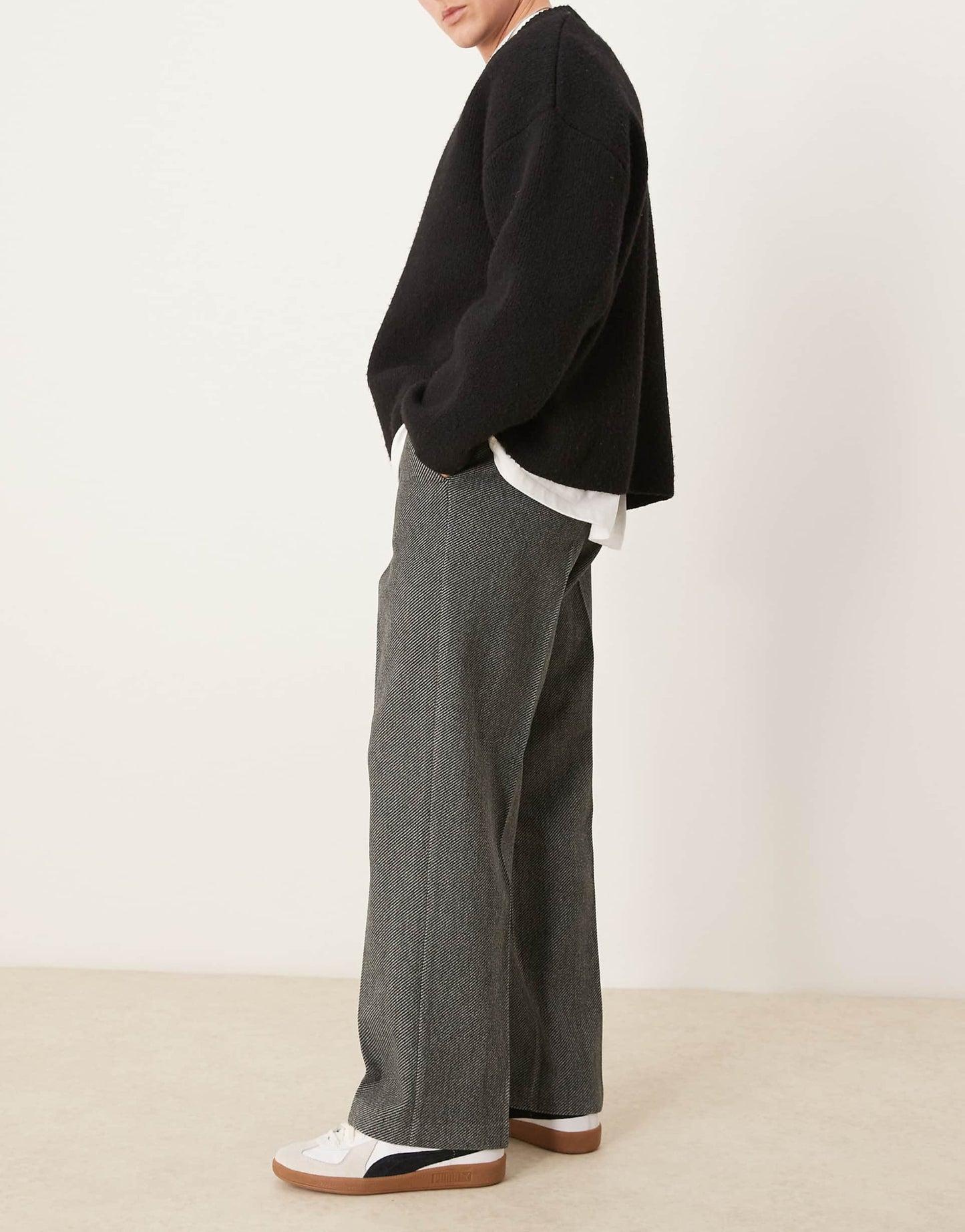 Smart Wide Leg Wool Mix Trousers