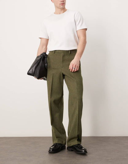 Smart Wide Leg Wool Mix Trousers